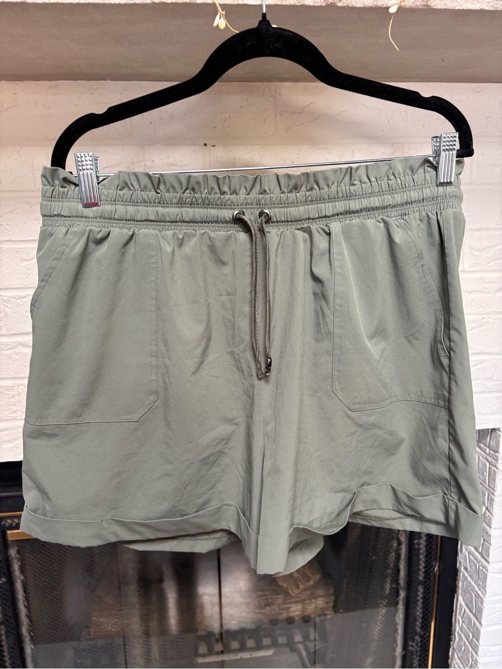 Jockey Sage Green Drawstring Athletic Shorts